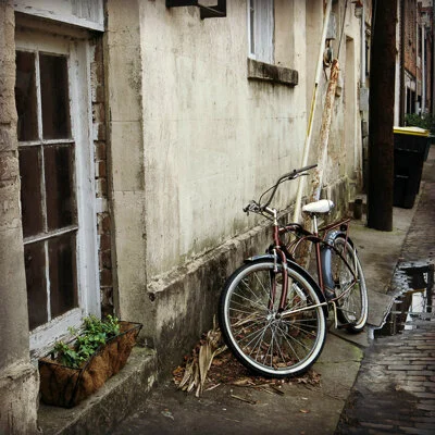 Bicycles on Street Savannah Georgia | Vintage Travel Stock Photo – 0035534