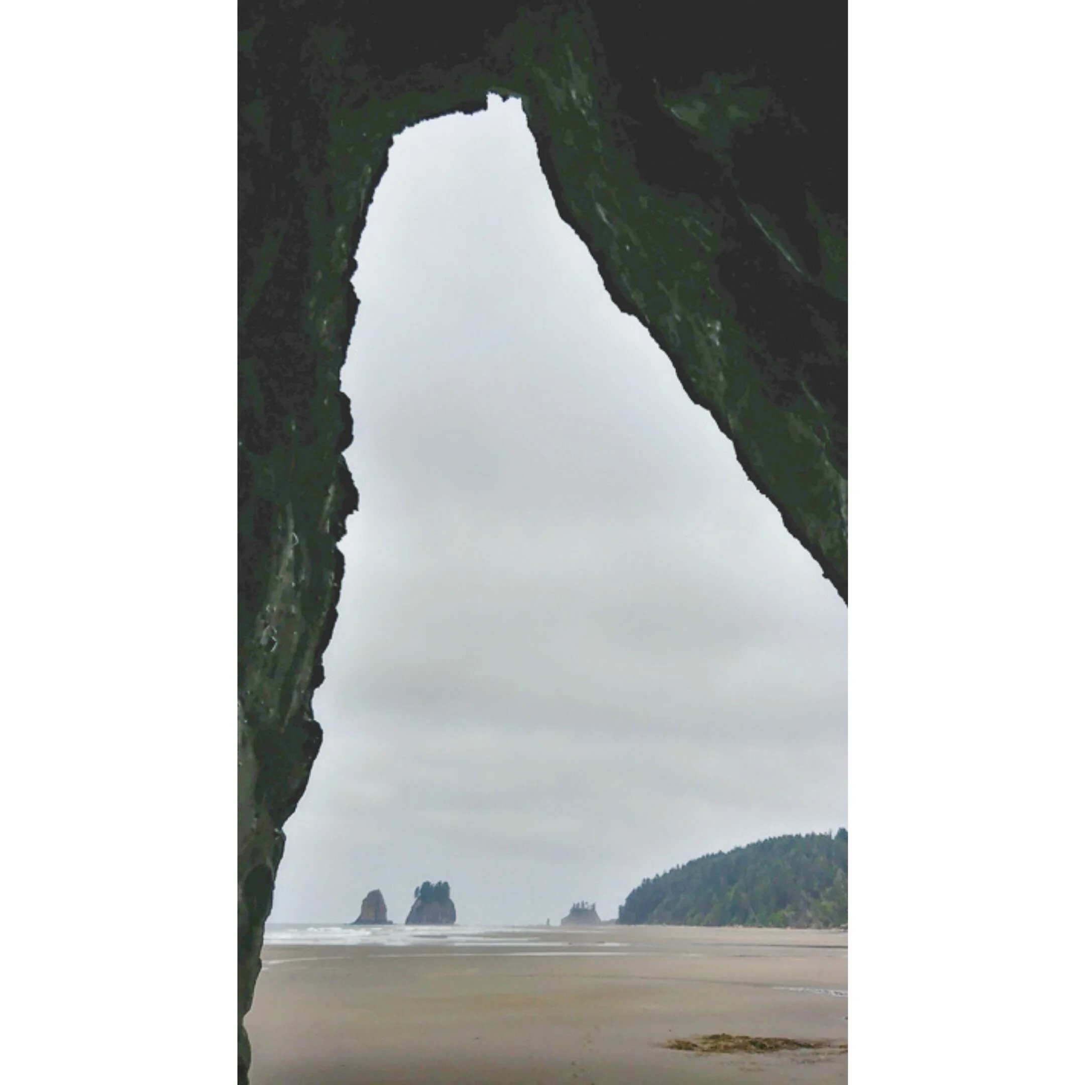Washington Beach Framed by Rock Formations | Olympic National Park Stock Photo – 0037168