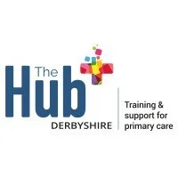 Logo for The Hub Derbyshire, a training and support organization for primary care.