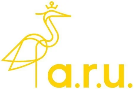 Illustration of a stylized yellow crane with the text "a.ru" beneath it.
