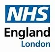 NHS England London logo with blue and black text on a white background.