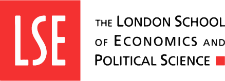 Logo of the London School of Economics and Political Science with red square and white letters 'LSE'
