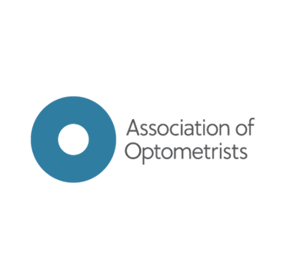 Logo of the American Association of Orthodontists featuring a large blue orthodontic bracket and the organization's name.