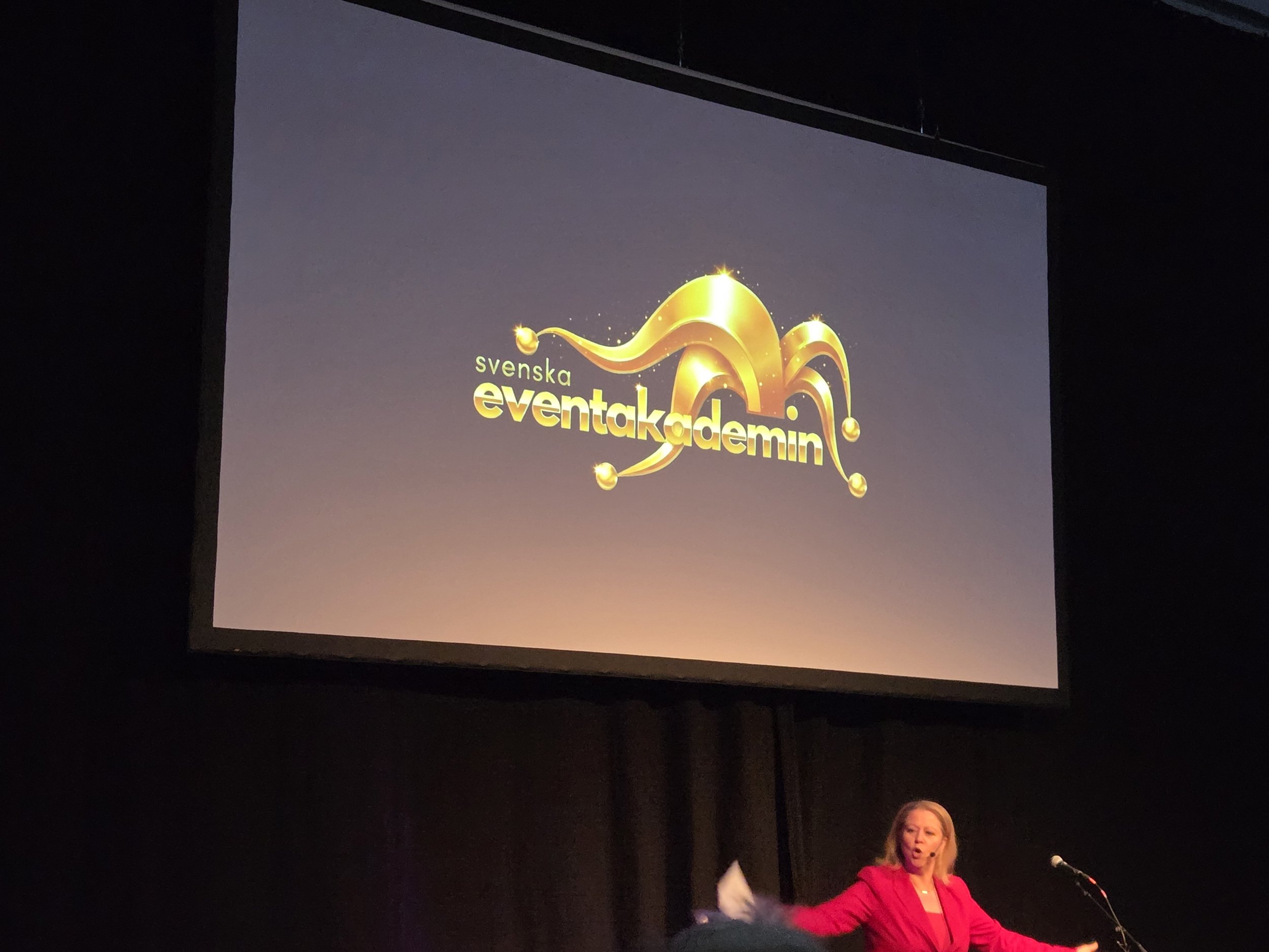 Sanna som moderator på scenen. För prisutdelning.
