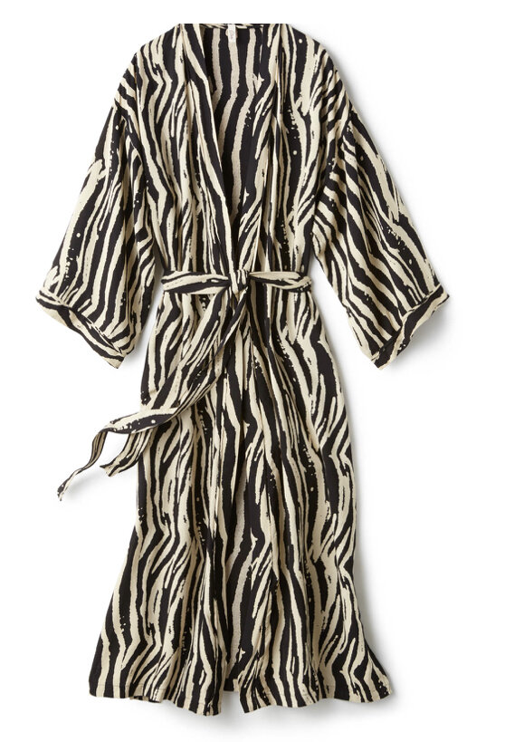 Zebra Print Kimono Set