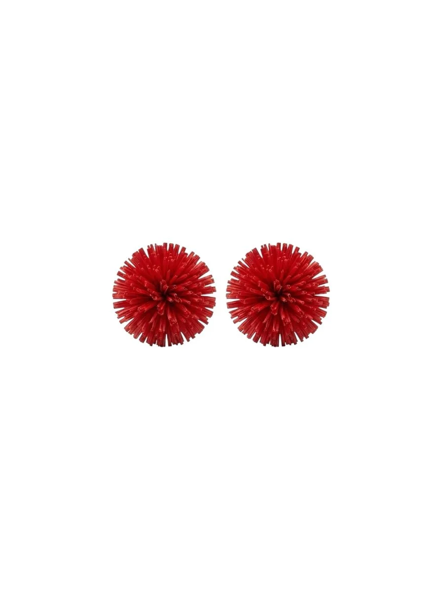 The Raffia Effect Ear Clips (Ferrari Red)