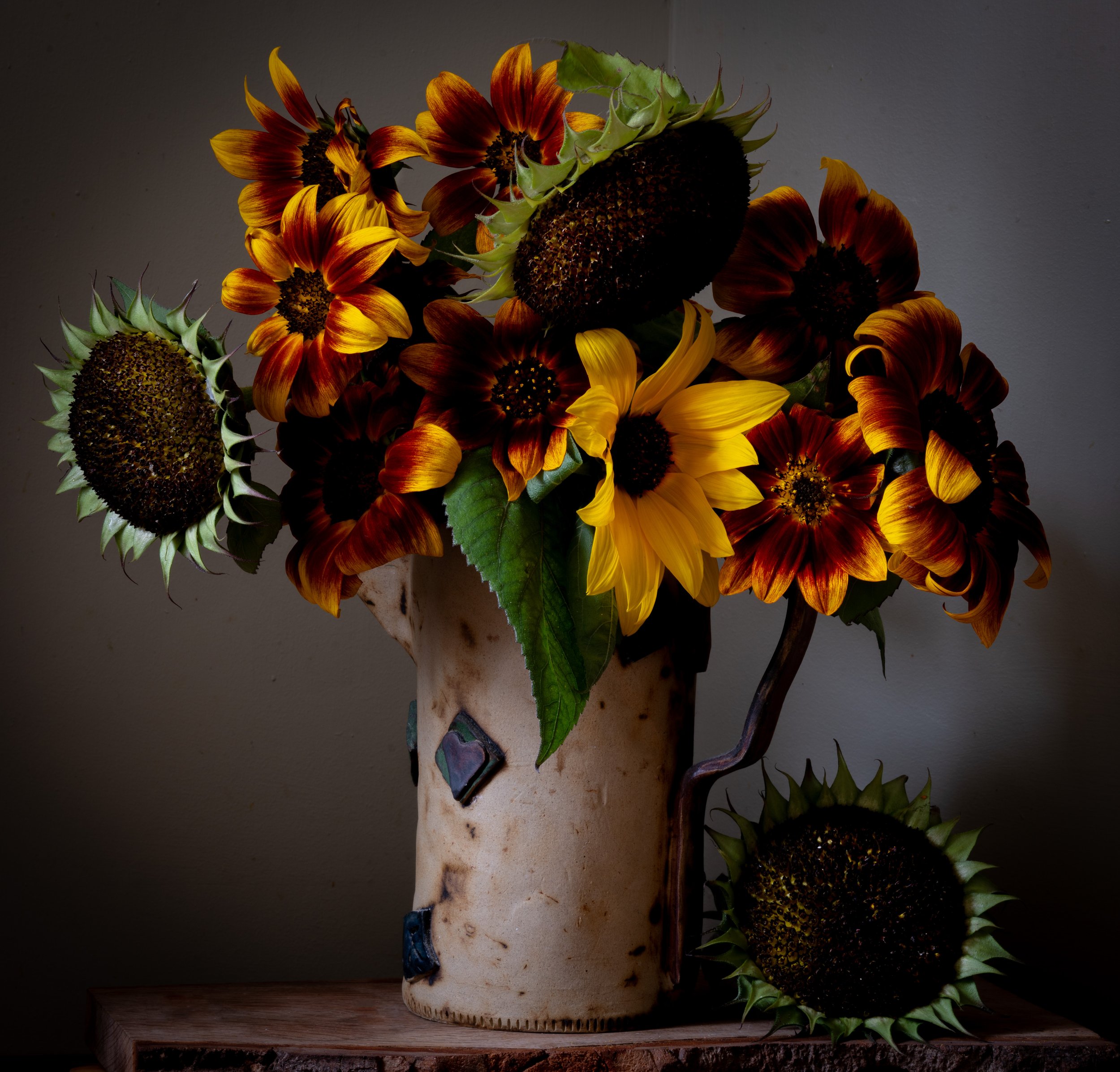 Sunflowers in a Handmade Jug