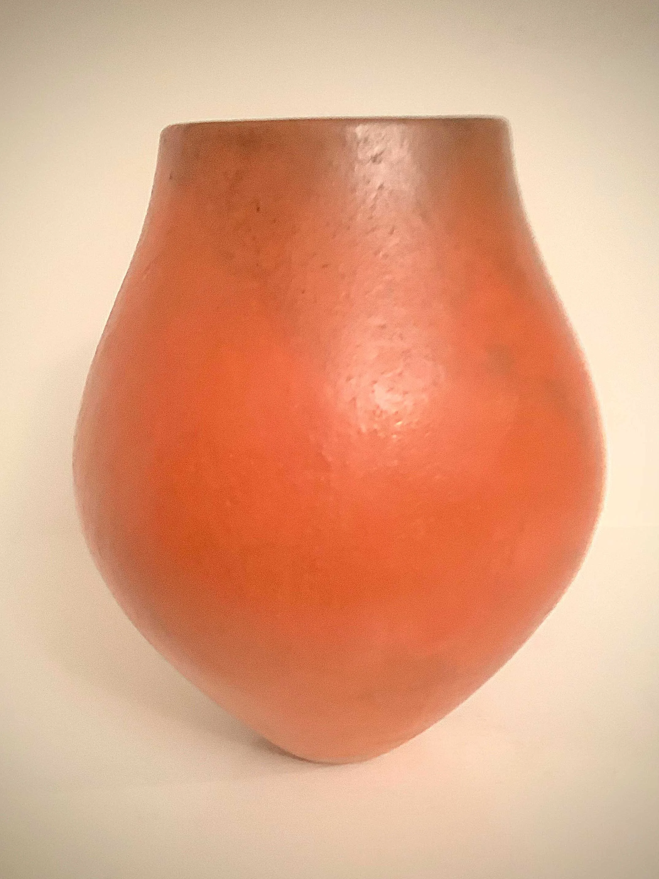 Terra cotta vessel. Redart terra sigillata surface. Smoke fired. 