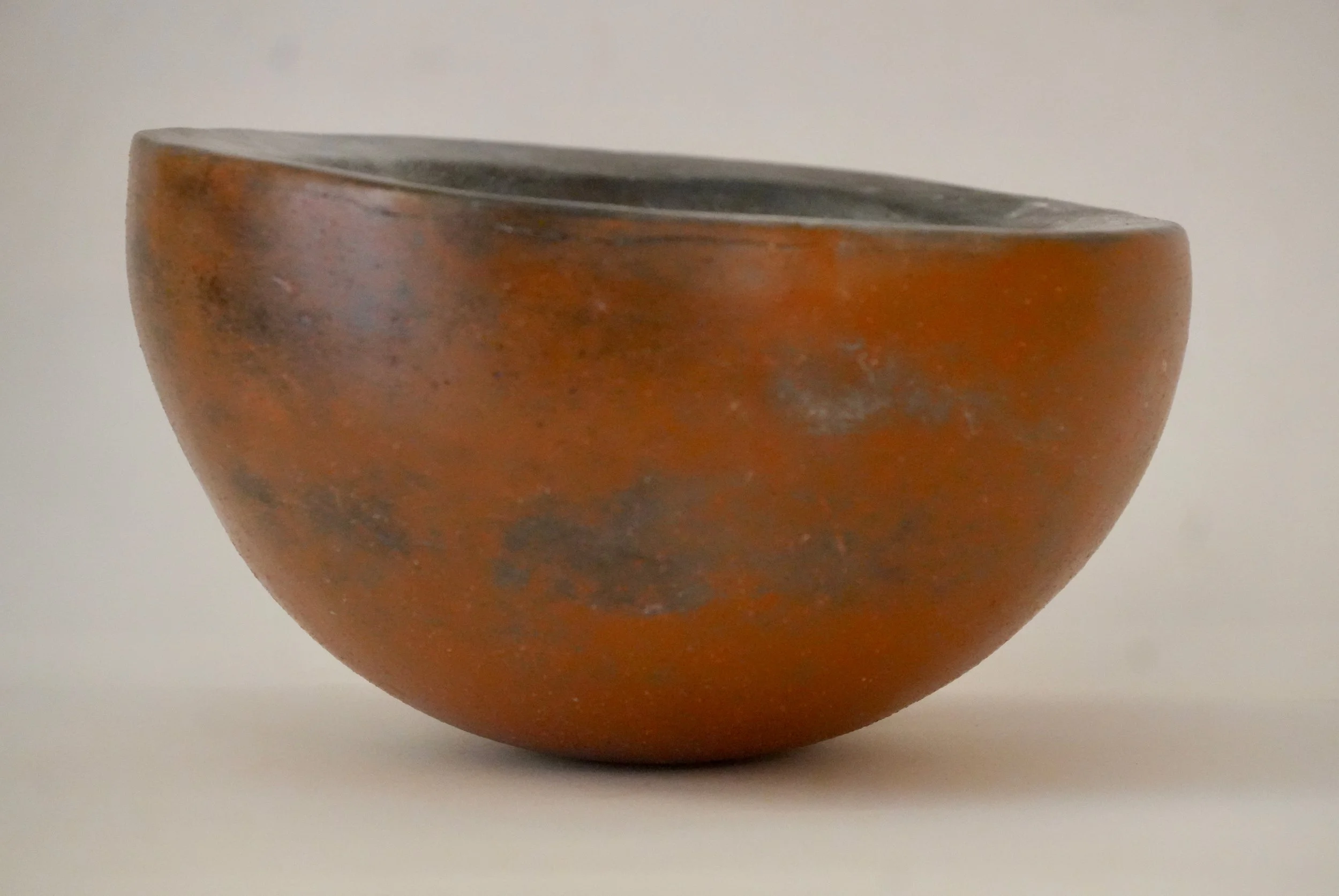 Smoke fired double-walled bowl