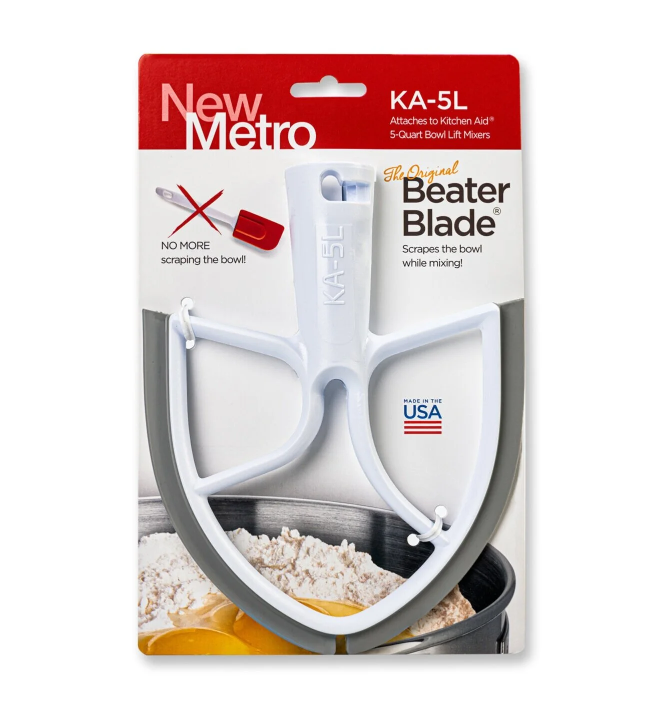 MEDIUM Plastic Frame KA-5L Flex Edge Beater Blade – Bowl Diameter 8–8.5" –  Fits KitchenAid Bowl-Lift Mixer