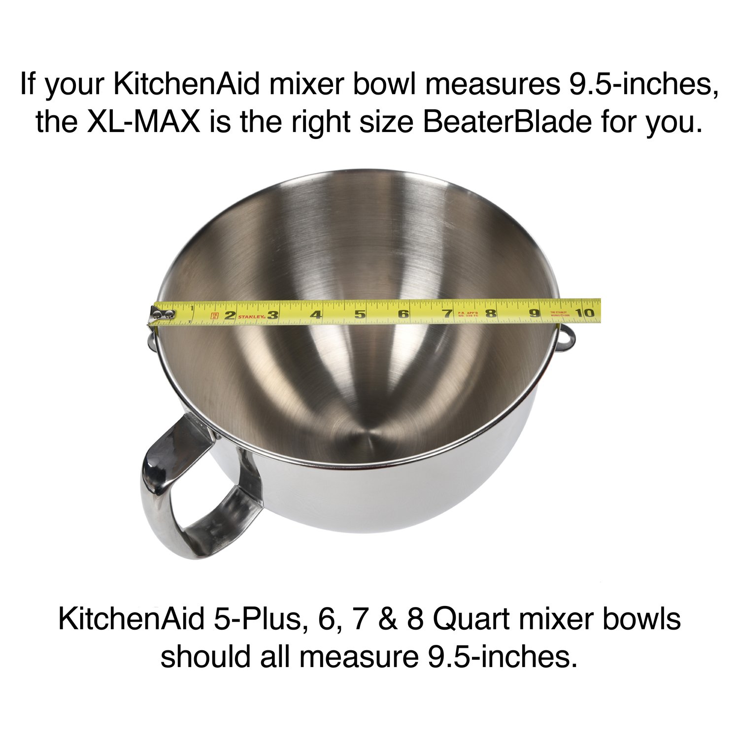 KItchenAid Stand Mixer Aluminum Metal Paddle Beater Attachment 7-3
