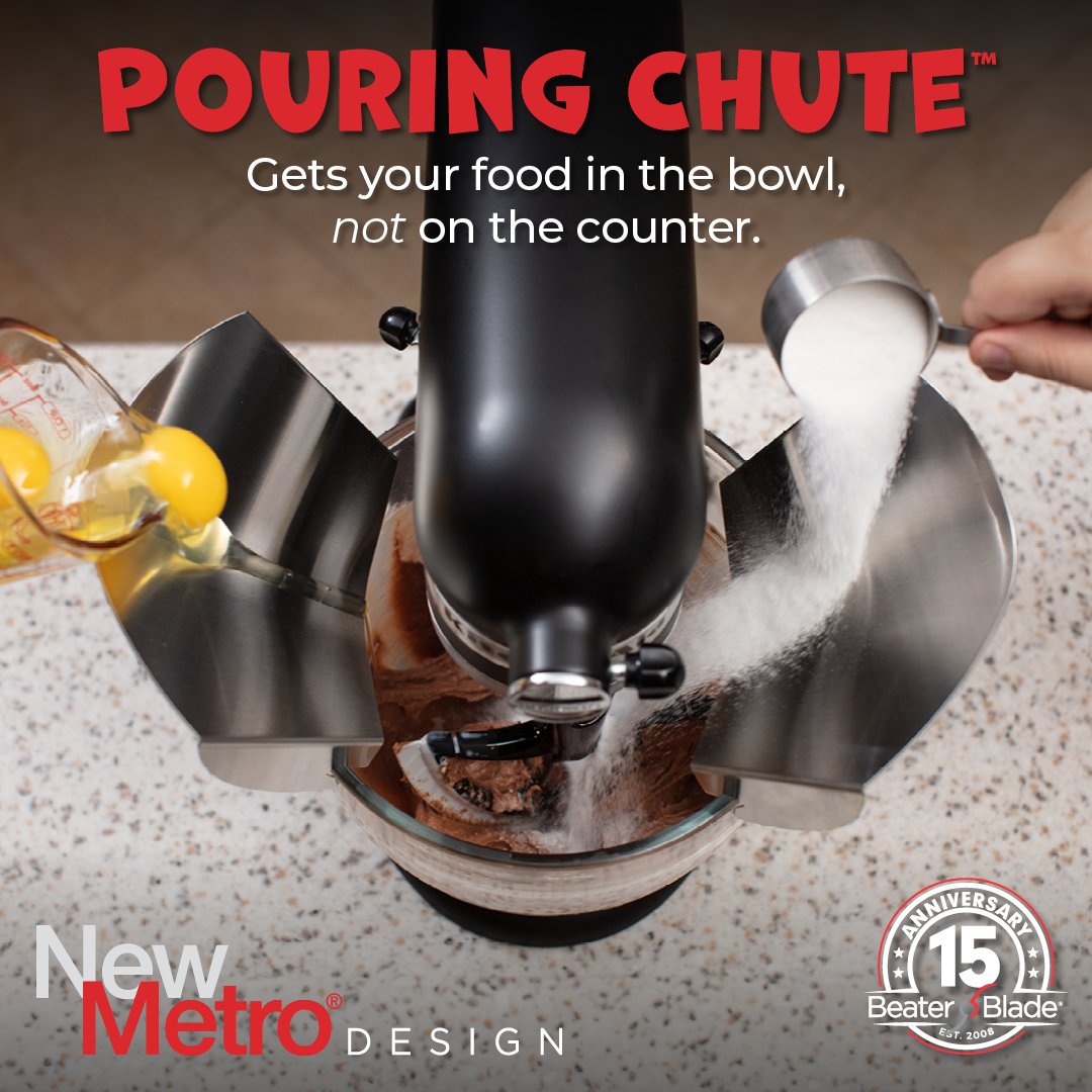 Original Pouring Chute / Fits most Metal Bowls or 5-QT Glass Mixing Bowl  Attachment — BeaterBlade