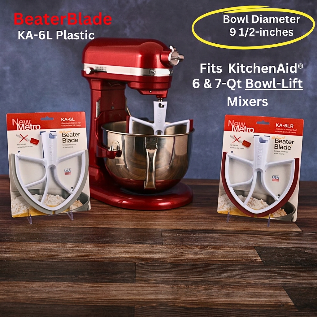 Plastic Frame KA-6L (Large) Flex Edge Beater Blade / Fits 6 & 7-QT Bowl-Lift Mixers Only (Not for 8-QT mixers)