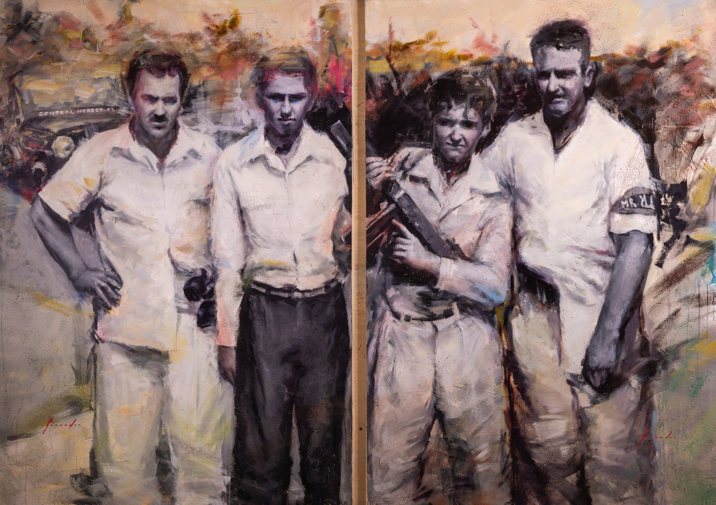 "Hermanos" 120x84 oil on canvas, 2 panels