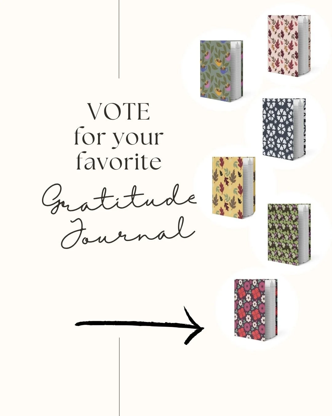 Hello friends! Some of you only know me as a therapist. I am also an art therapist who makes art and designs. I would love to get feedback about your favorite gratitude journal design. Thank you!

These journals are:

&bull; Matte laminated front and