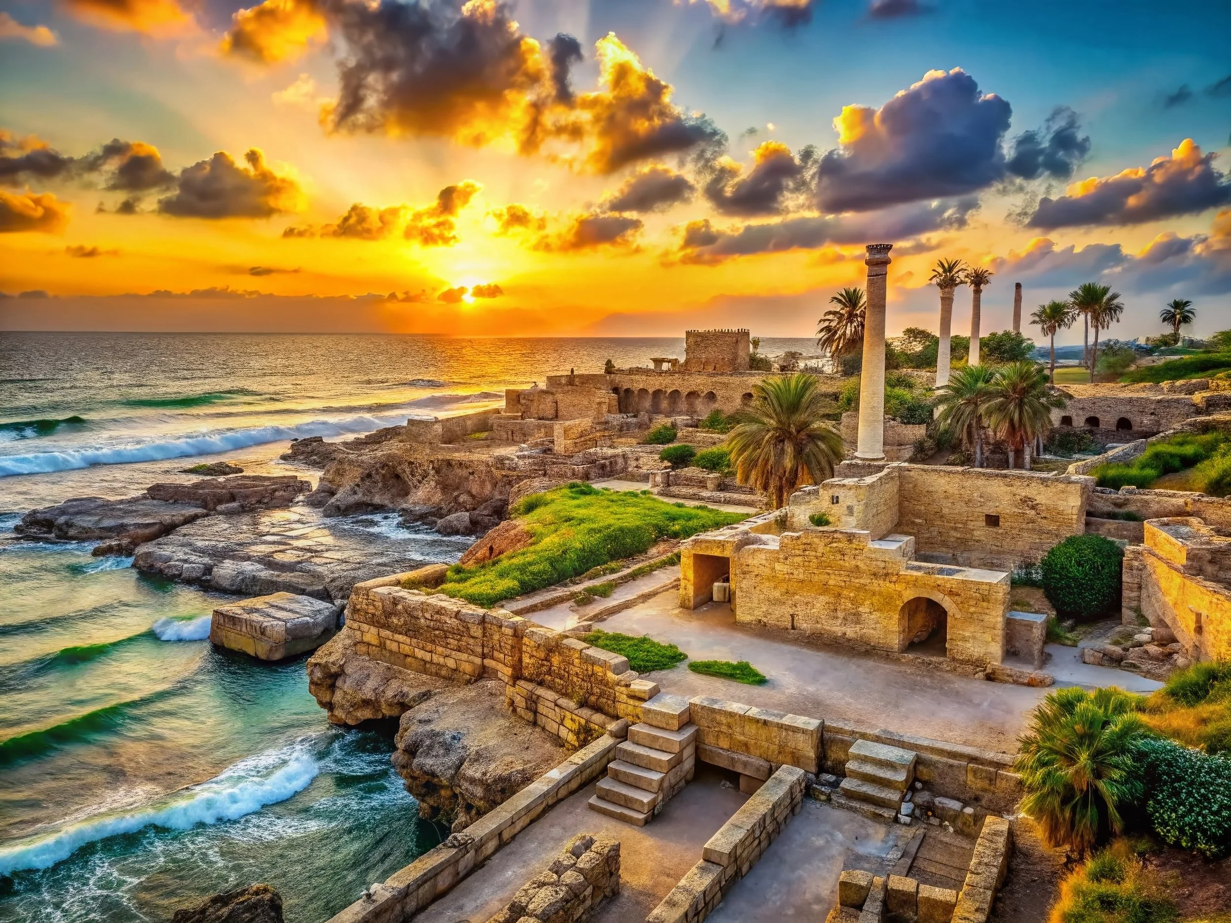Caesarea Maritima at sunset — Day 3