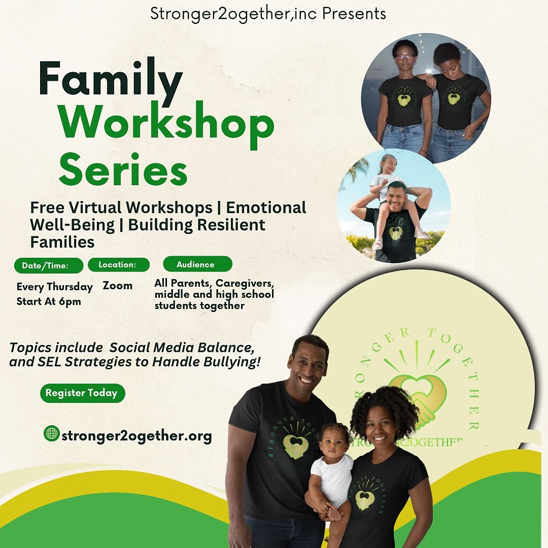 Join us for our FREE virtual family workshop series! 📅✨ Whether you&rsquo;re a parent, caregiver, or a middle/high schooler, this is the perfect opportunity to come together and learn practical ways to incorporate social emotional learning at home. 