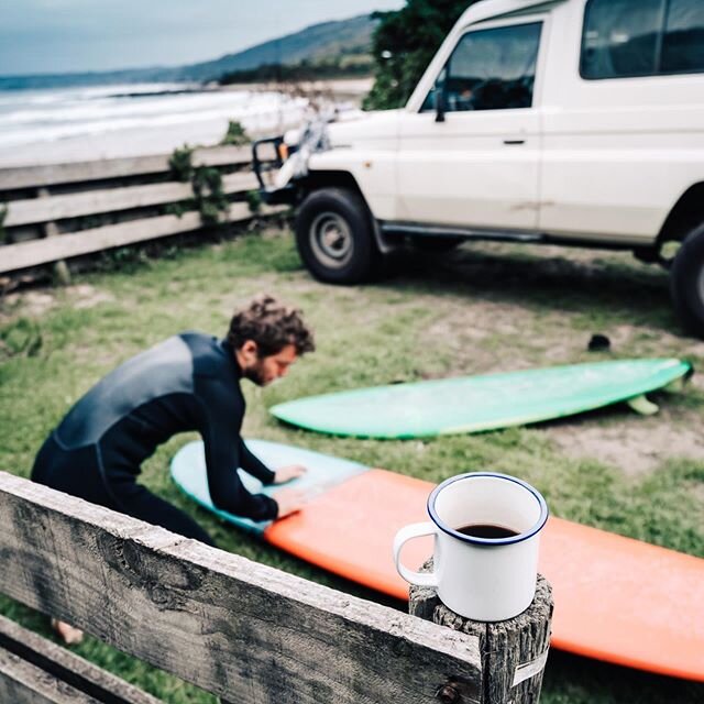 &lsquo;Twas a cold frosty morning when we set up for the photo shoot but these lads are always keen to hit the waves. @jonte_carlson @hightidesurfboards  Gareth &amp; I however we&rsquo;re safely rugged up with  enamel cups and the trusty Aeropress. 