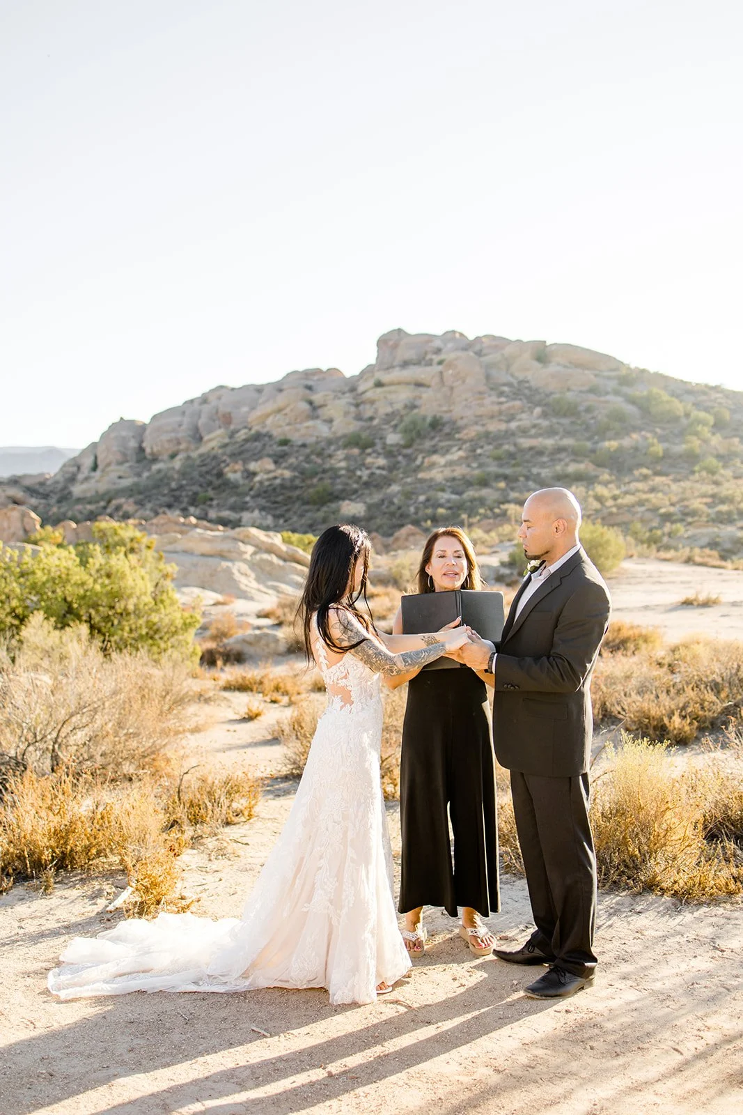 Elopement vows at Vasquez Rocks