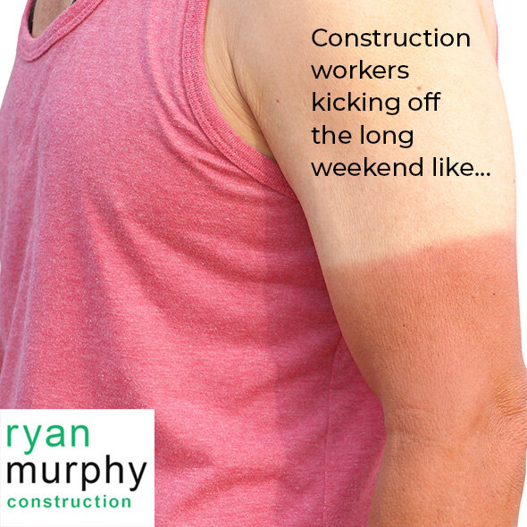 Gotta start evening out the tan! 🤣

Wishing you a sunny May Long, friends! 

#construction #constructionhumor #tanlines