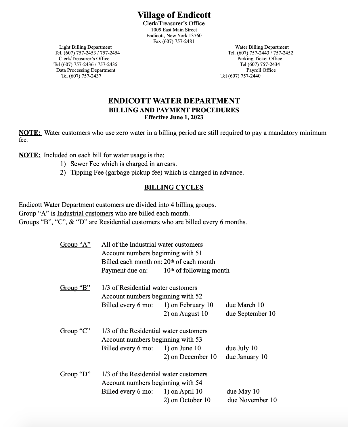 Endicott Water — The Village of Endicott