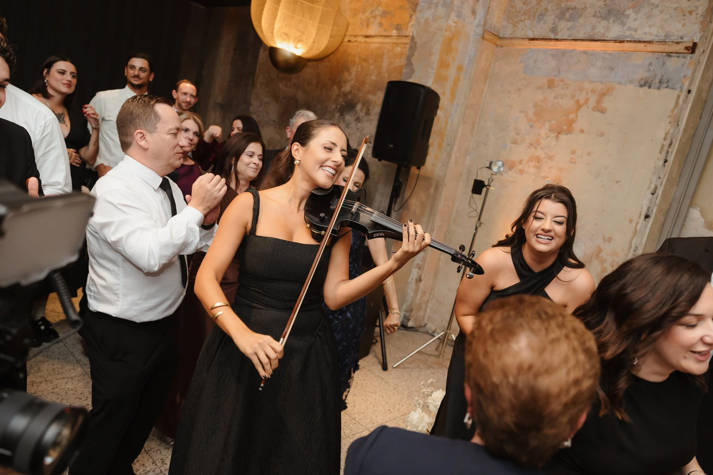 Sydney Wedding Violinist Dance Floor Performance alongside DJ and Trumpet