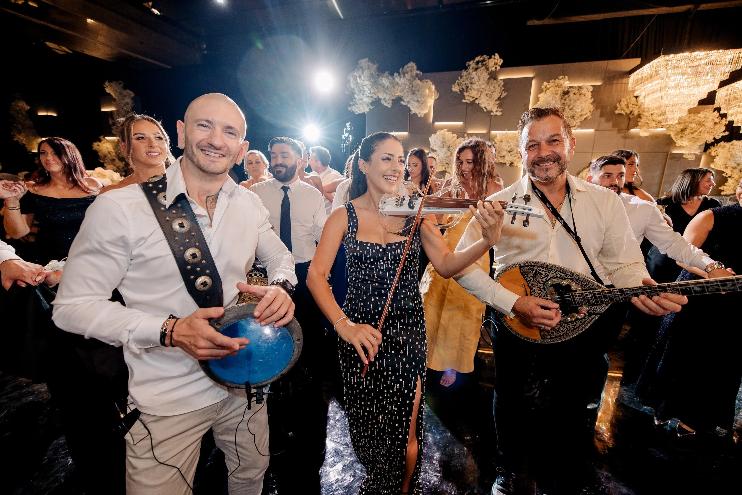 Greek Cypriot Wedding Music with live Violin Bouzouki and Bongos