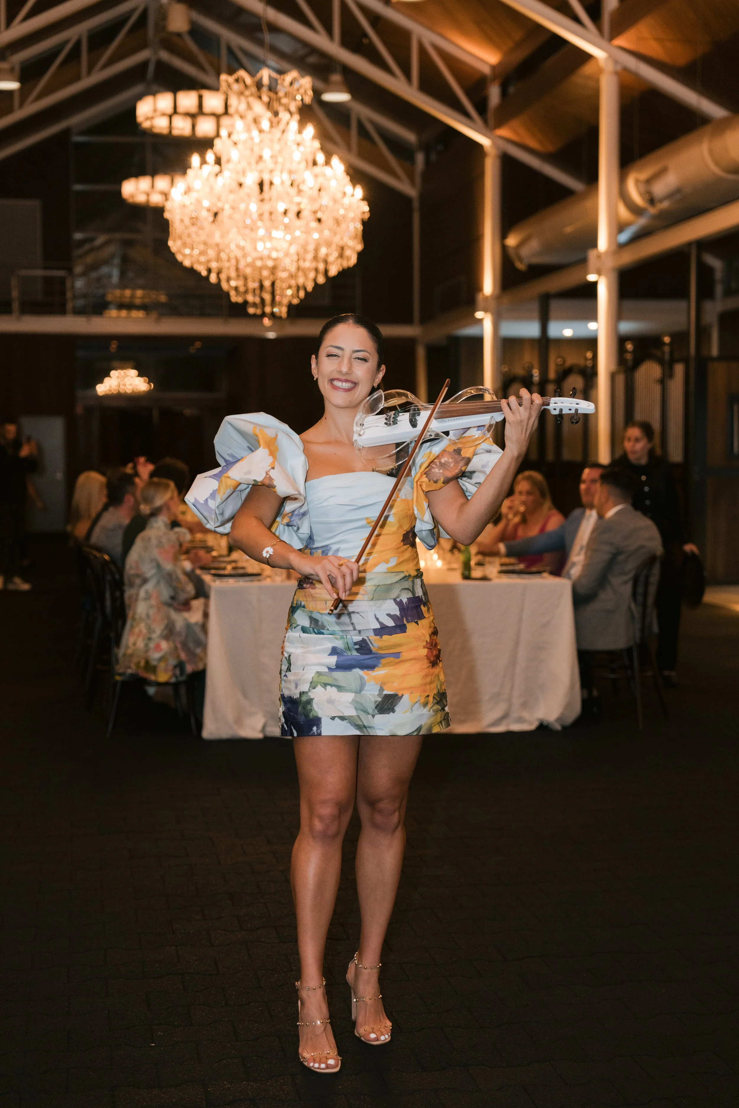 electric violinist performing for private event dinner at william inglis hotel in Sydney Australia