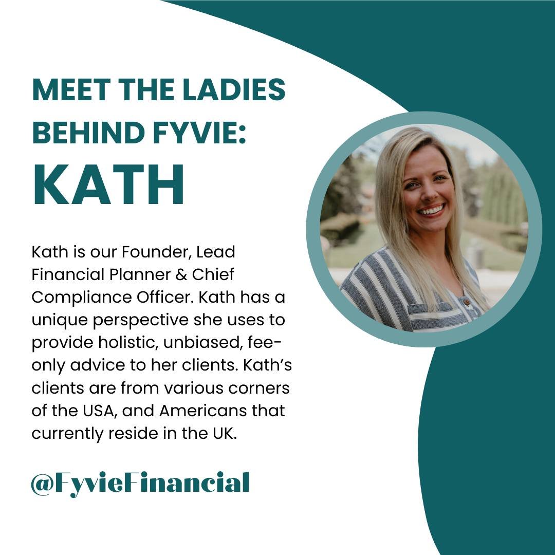 #MeetTheTeamMonday: Introducing Kath, the powerhouse behind Fyvie Financial! 💼 As our Founder, Lead Financial Planner, and Chief Compliance Officer, Kath brings a unique perspective to the table. Her focus on holistic, unbiased, fee-only advice ensu