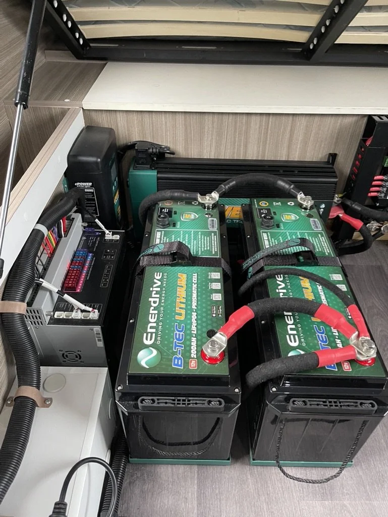 Avan Caravan Electrical Power Upgrade 400AH Lithium Battery + 600W