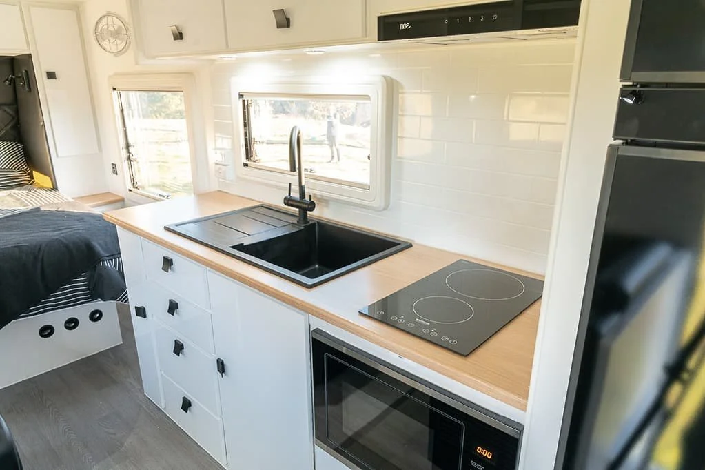 Off-grid 240V power for Electric Caravan, use induction cooktop, microwave and convection portable oven