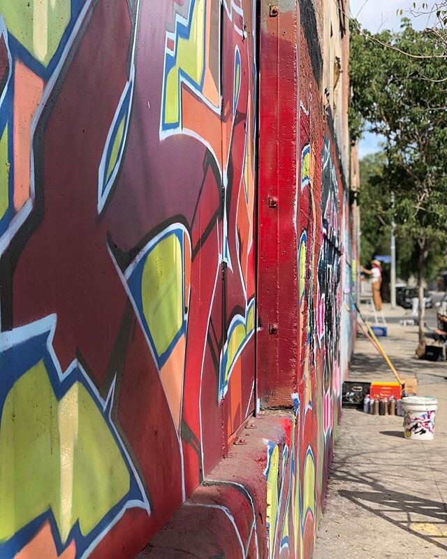 Street art in progress. If only I had written down the artist&rsquo;s name.
