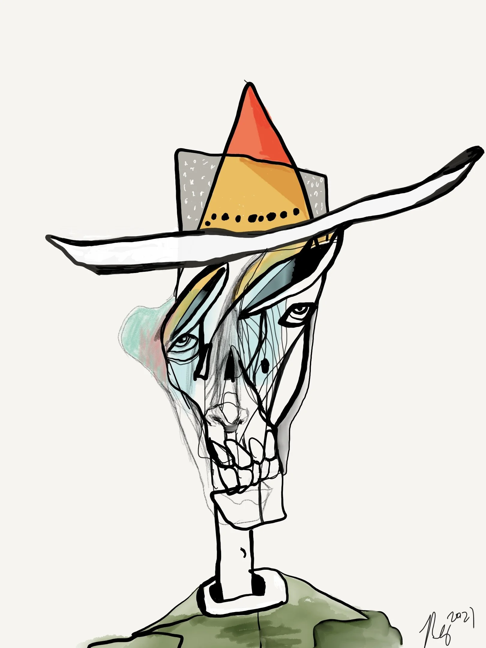 NachoZombie, digital art, 2021