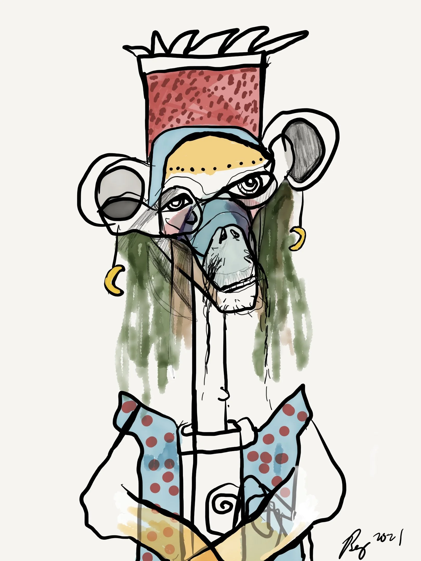 MoonEaredMonkey, digital art, 2021