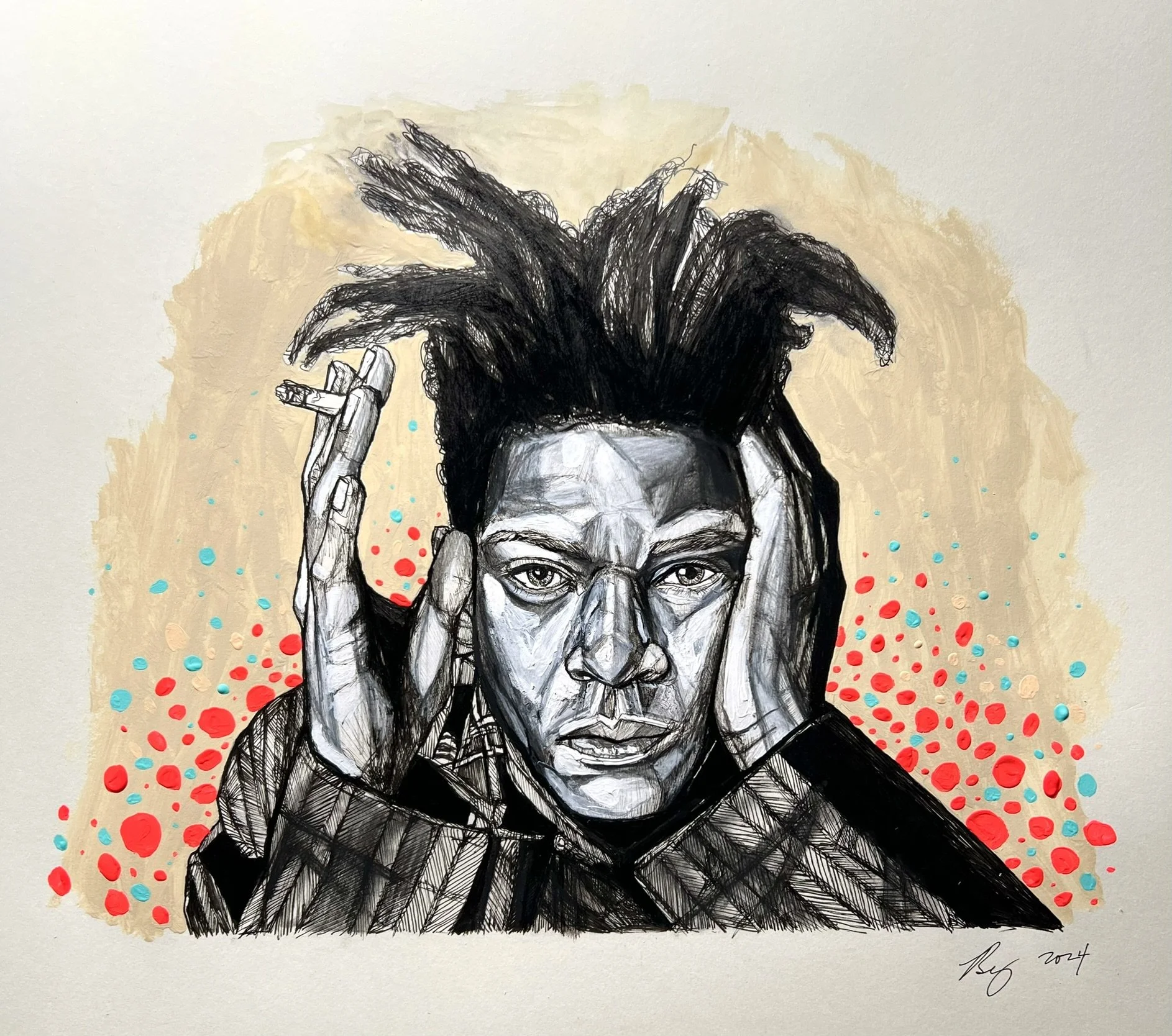 Jean-Michel Basquiat; mixed media; 2024