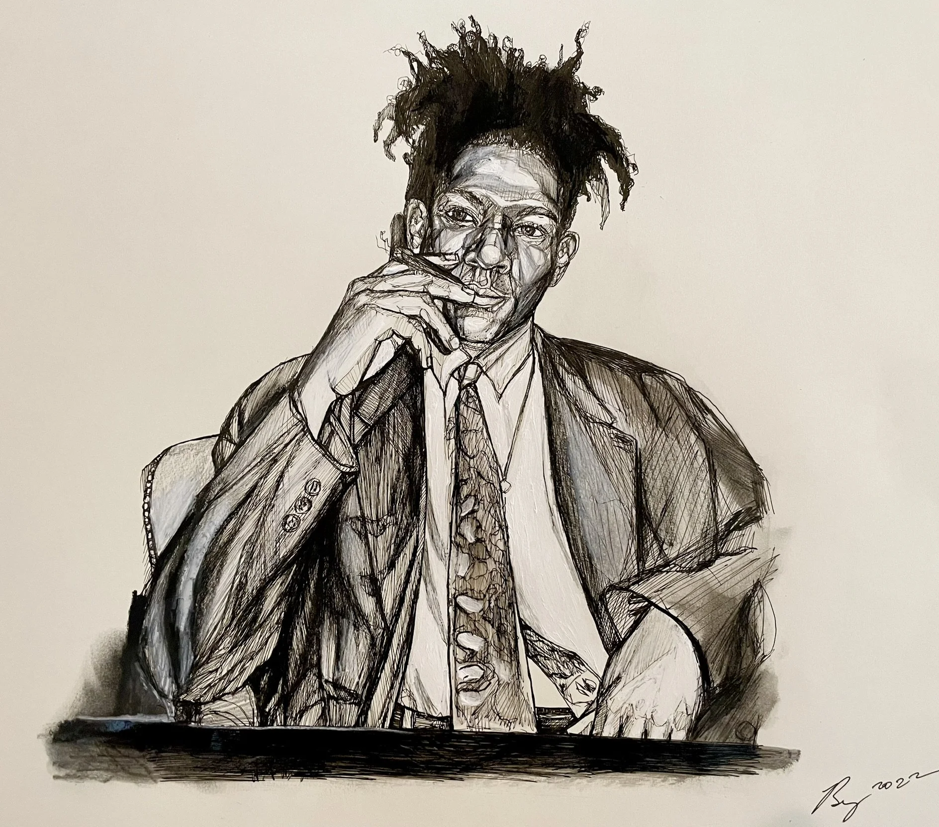 Jean-Michel Basquiat; mixed media; 2024