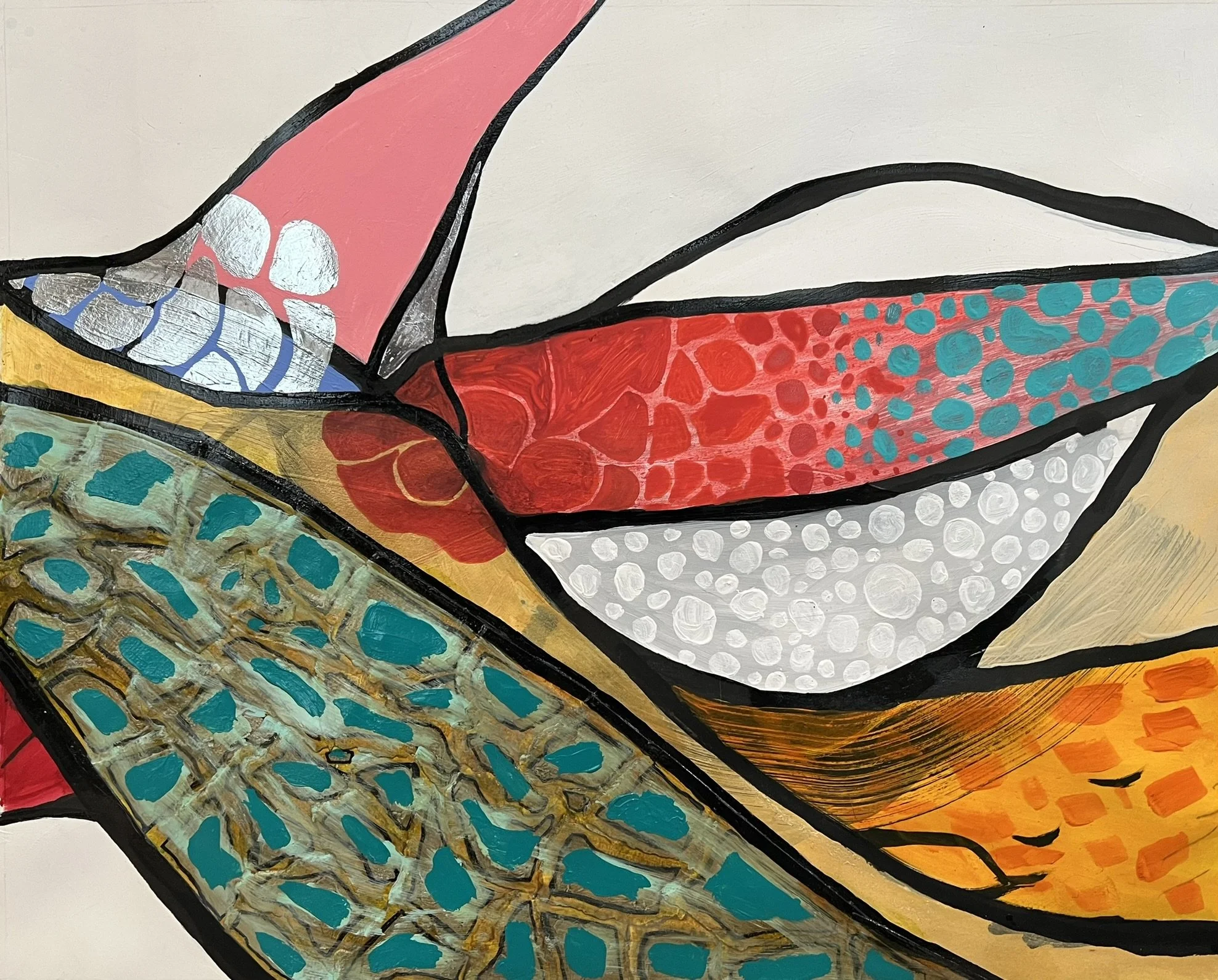 Gemini Dragon (Panel 2); mixed media on paper; 2023