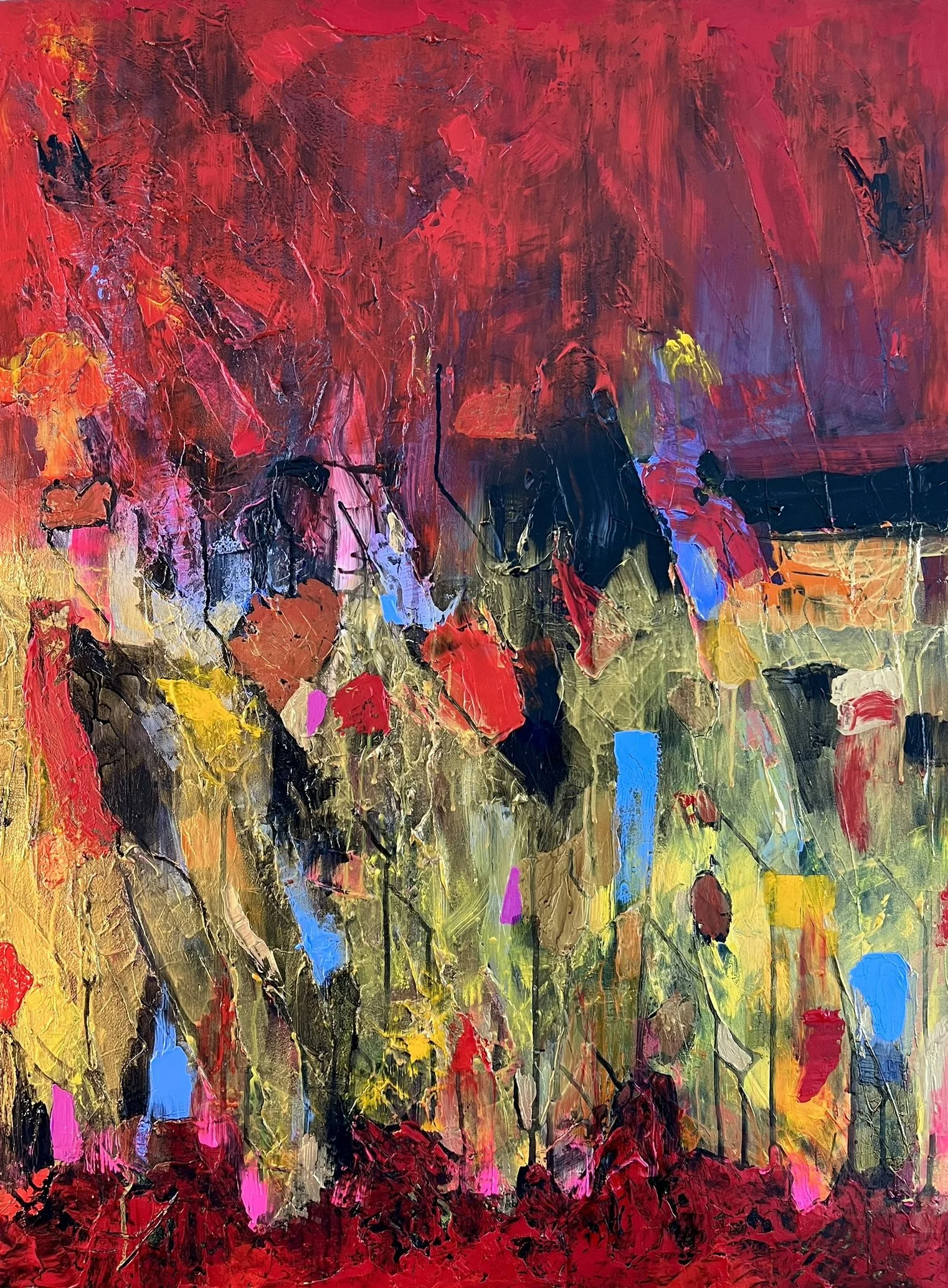 Theft of Fire; acrylic on panel; 2023