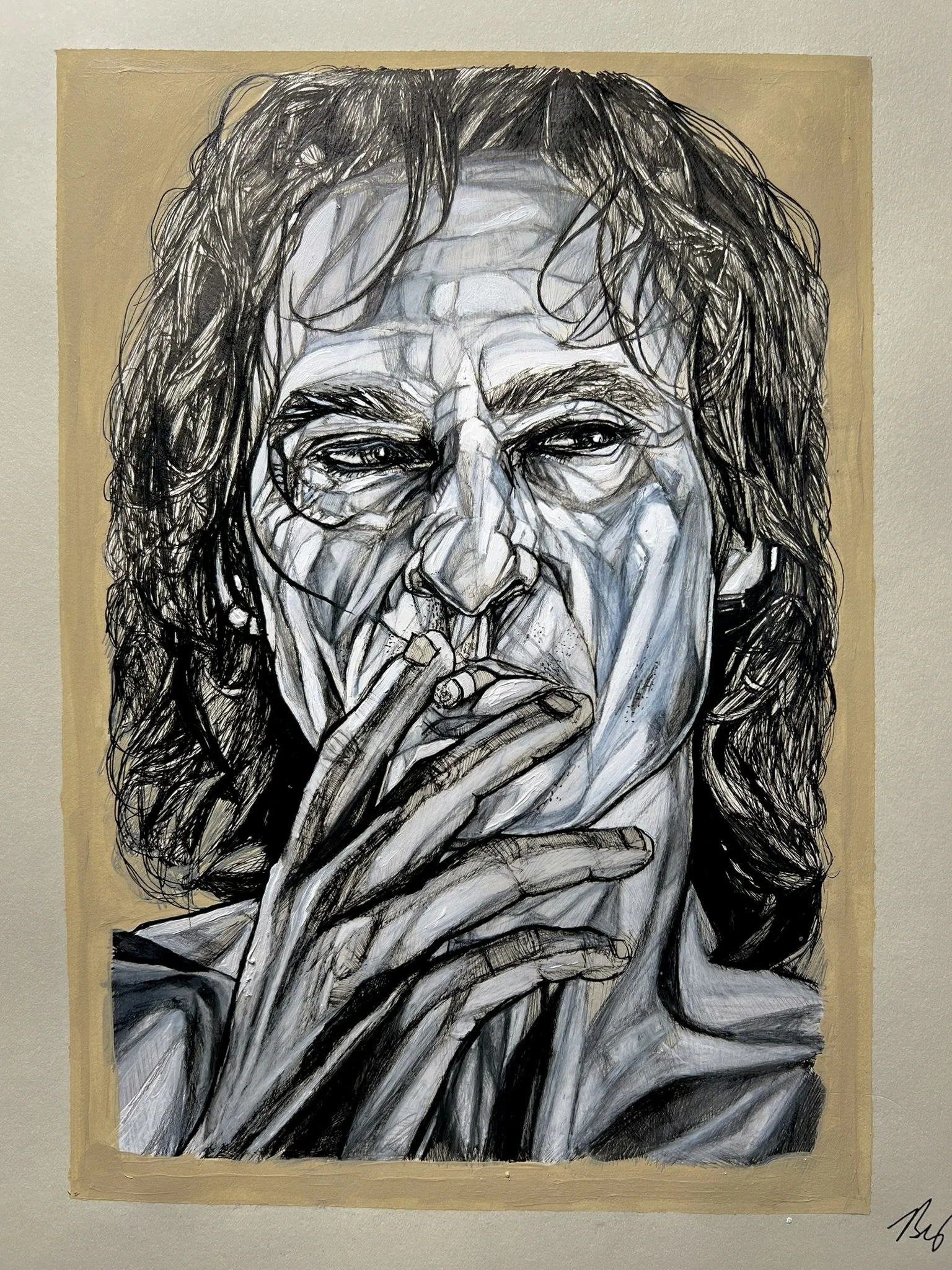 Joaquin Phoenix as "The Joker"; mixed media; 2024