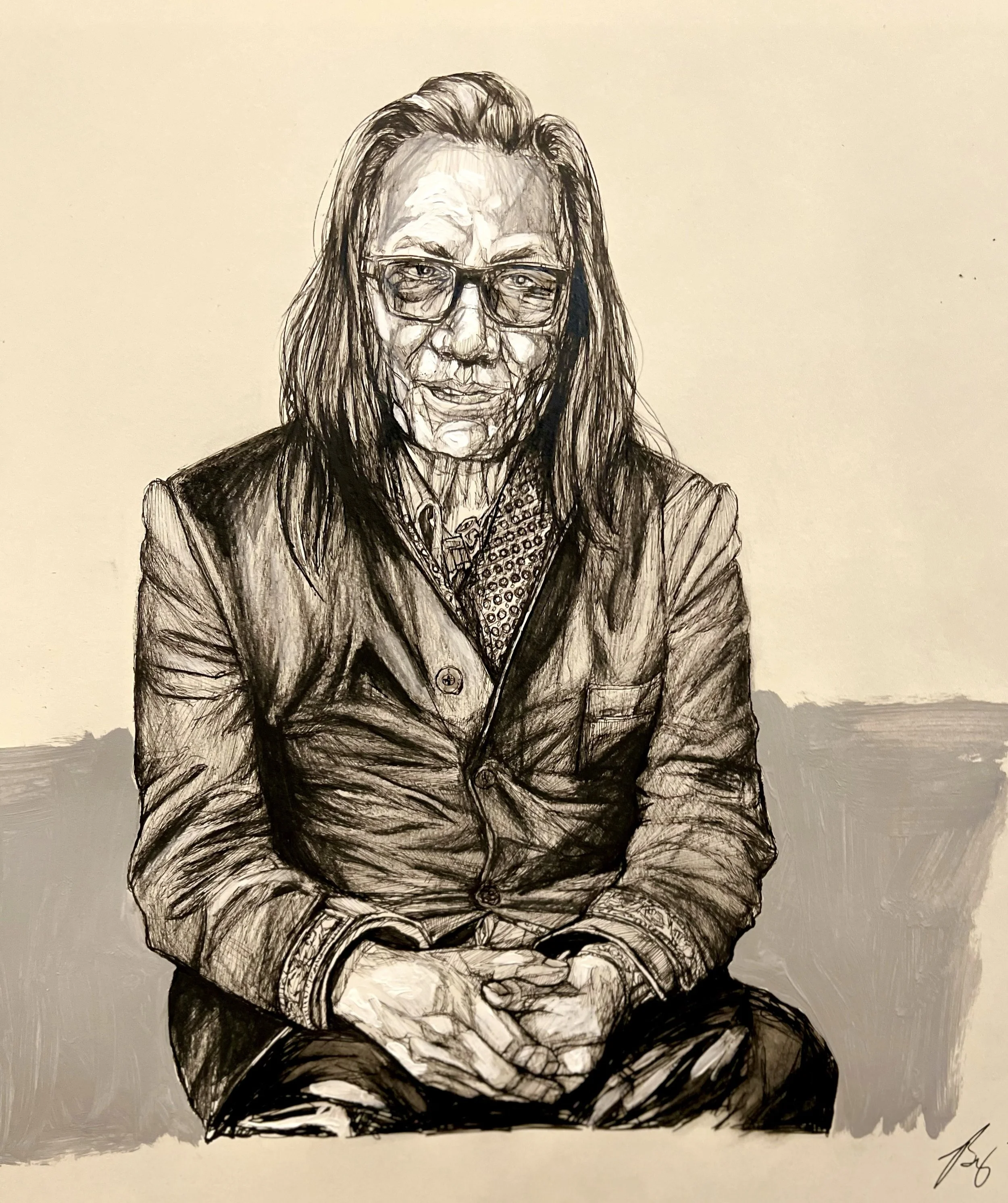 Sixto "Sugarman" Rodriguez; mixed media; 2023