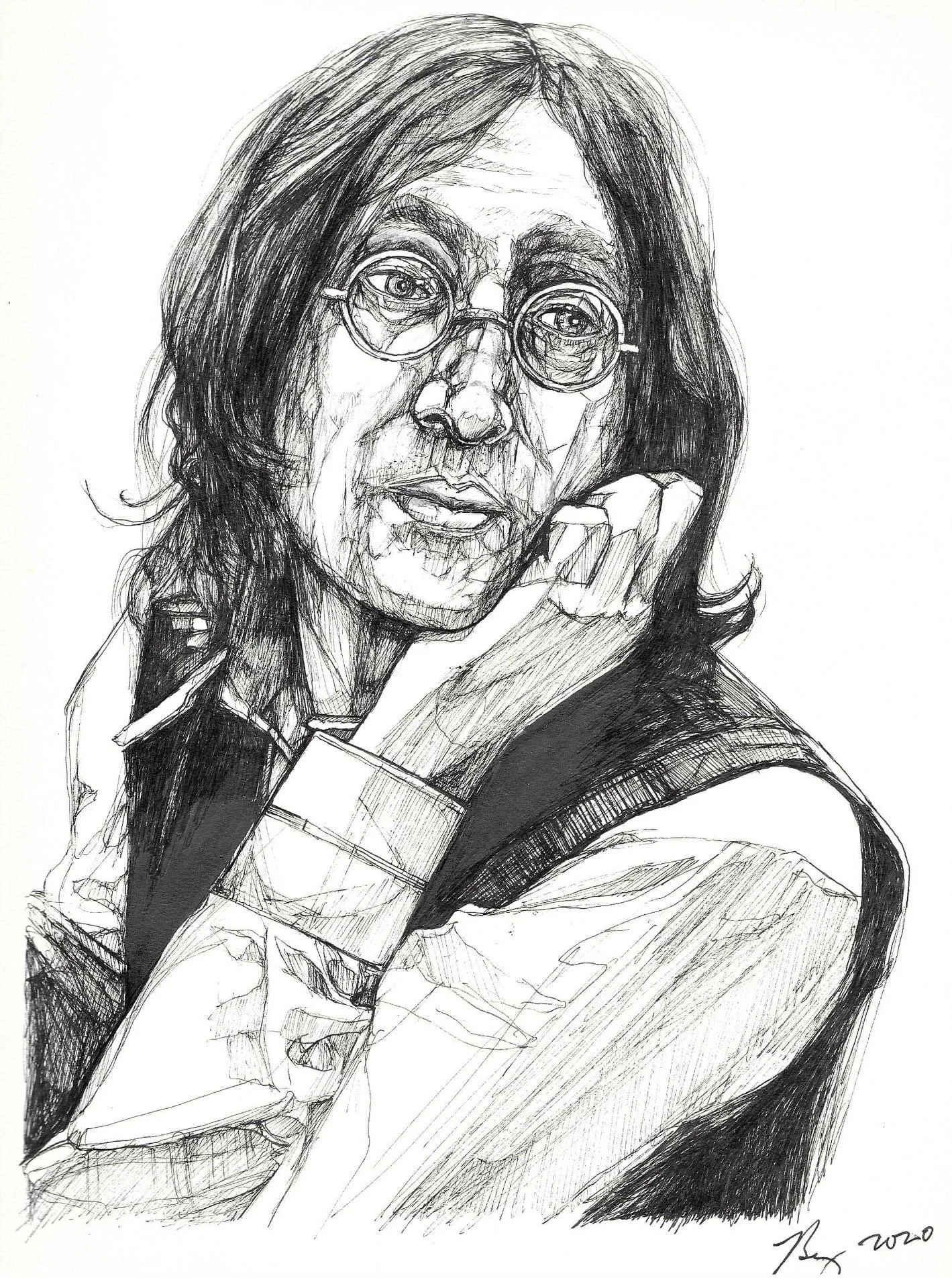 John Lennon; Ink on paper; 2020