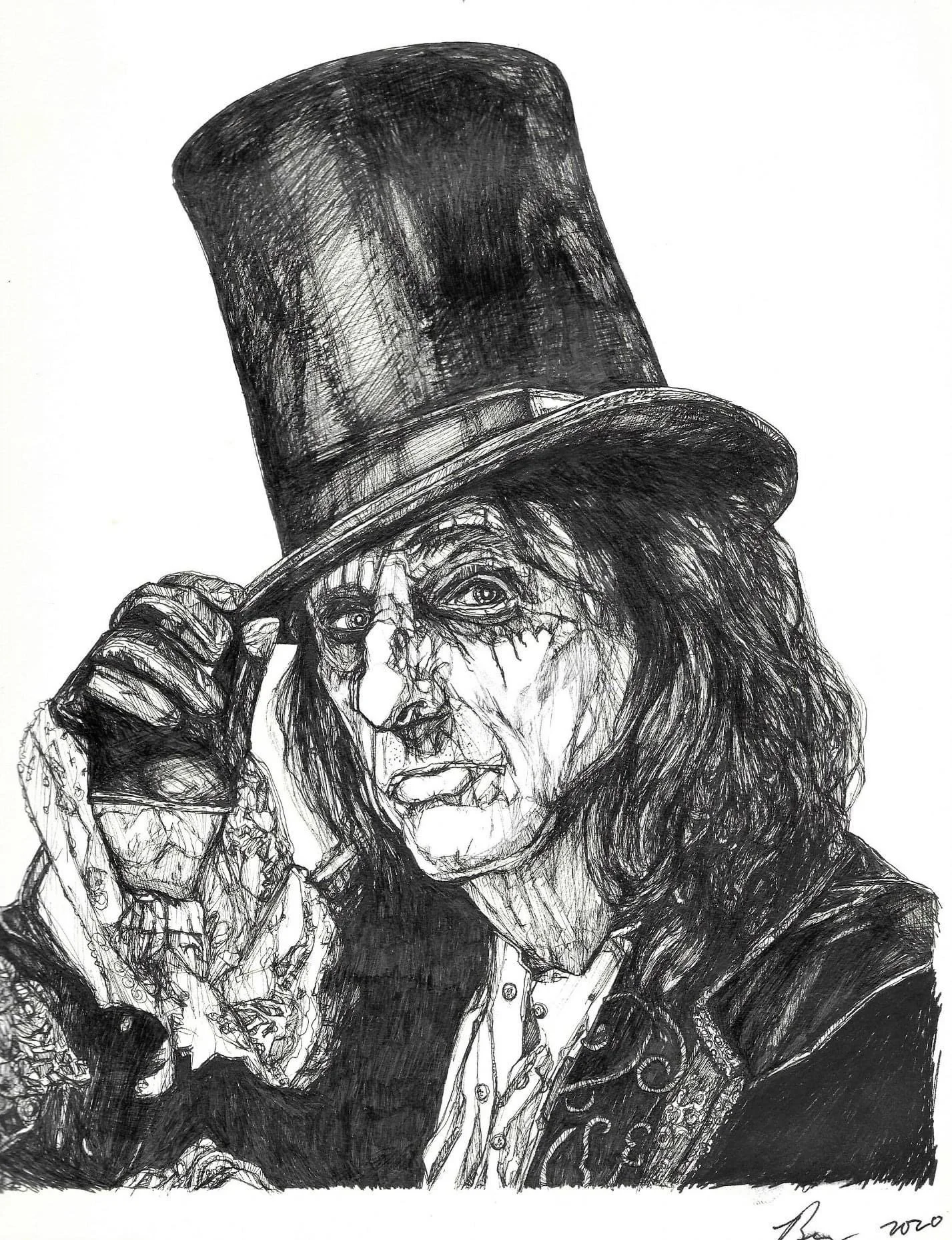 Alice Cooper; Ink on paper; 2020