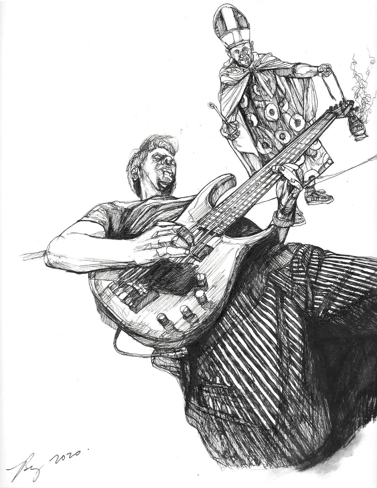 Mike Gordon & Jon Fishman; Ink on paper; 2020