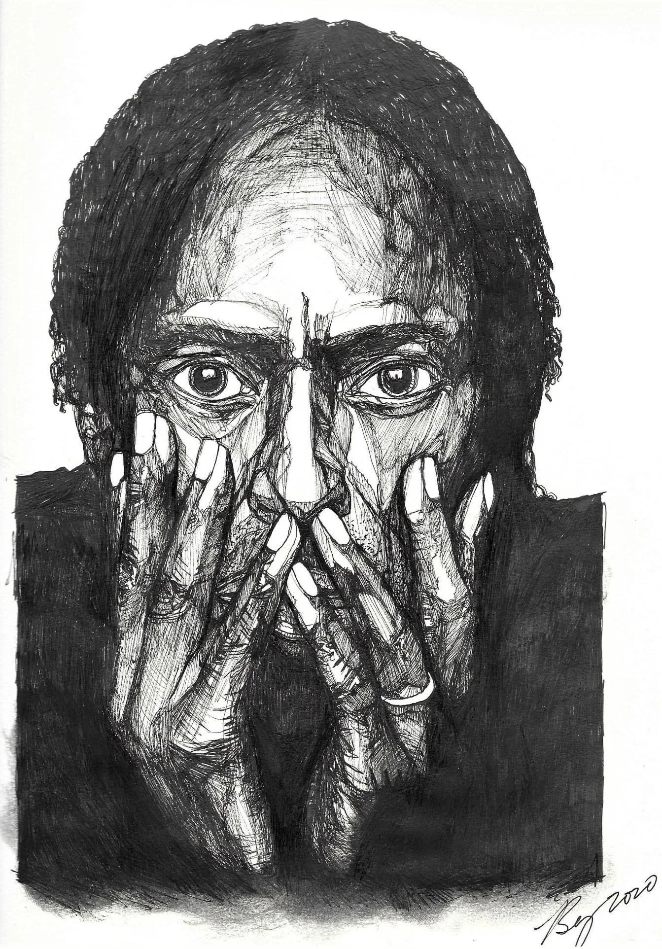 Miles Davis; Ink on paper; 2020