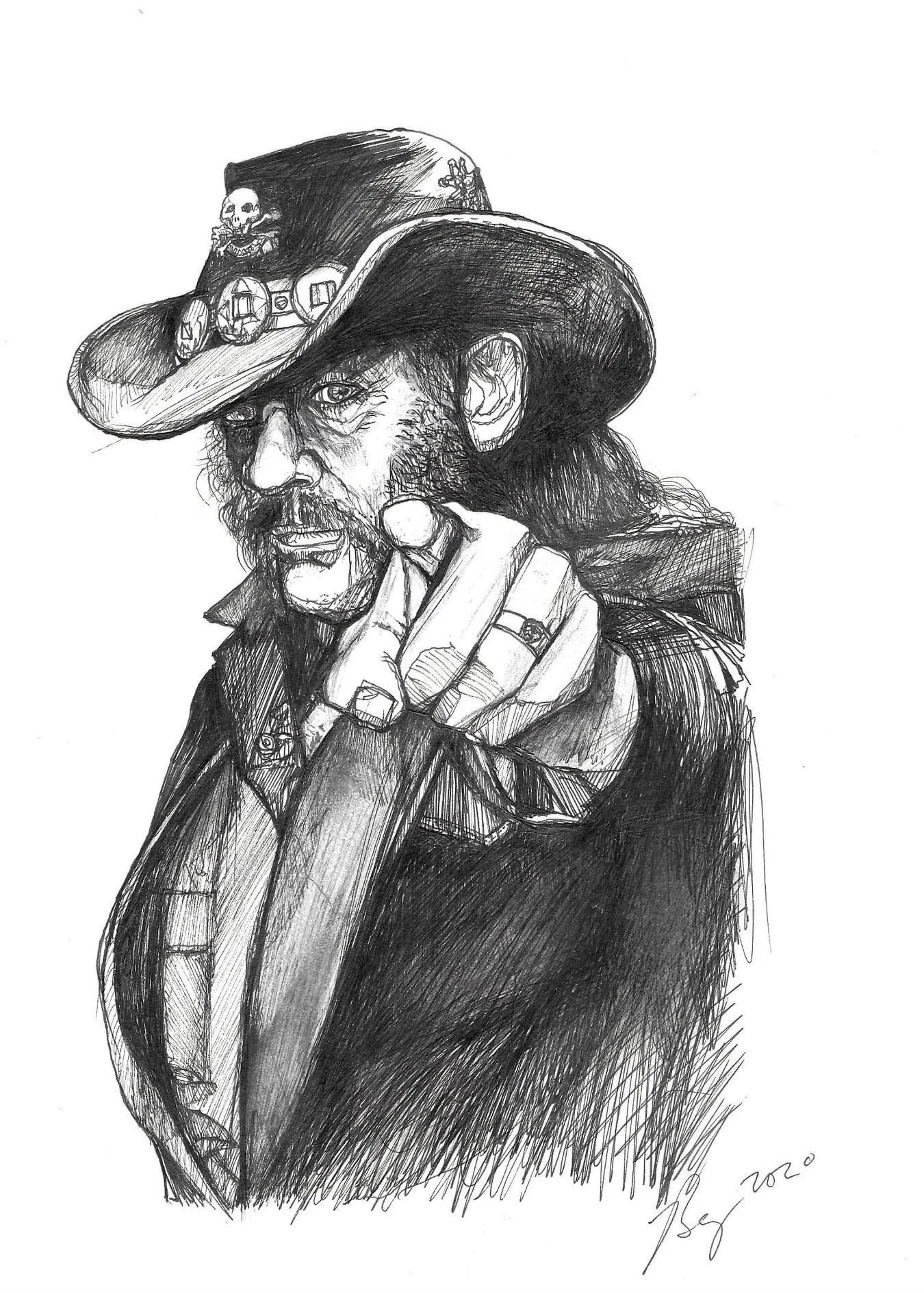 Lemmy Kilmister; Ink on paper;2020