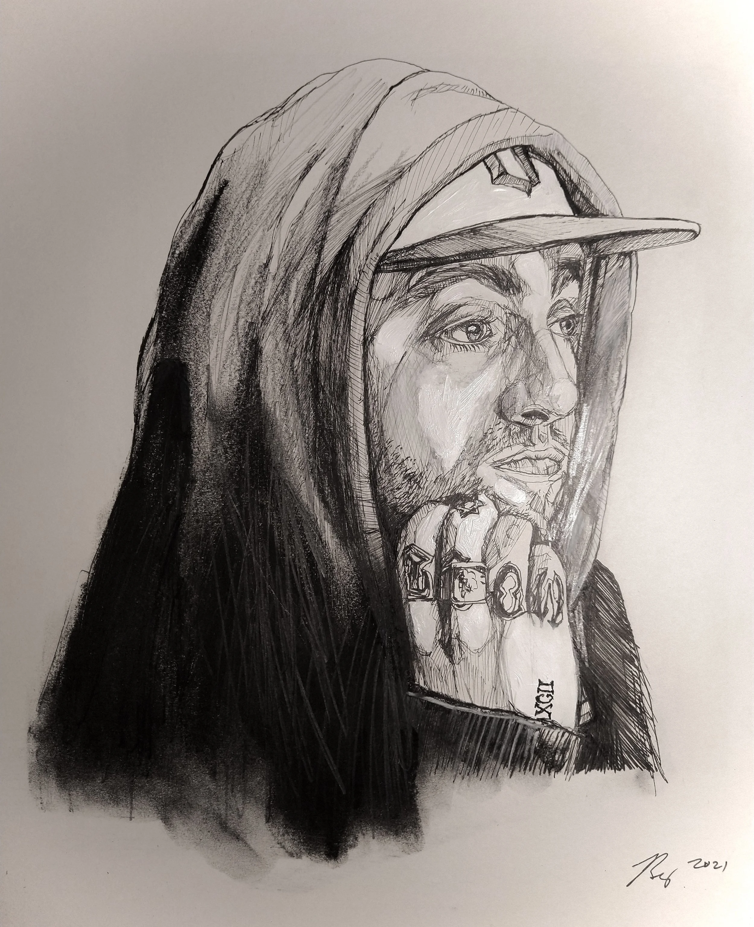 Mac Miller; mixed media 2021