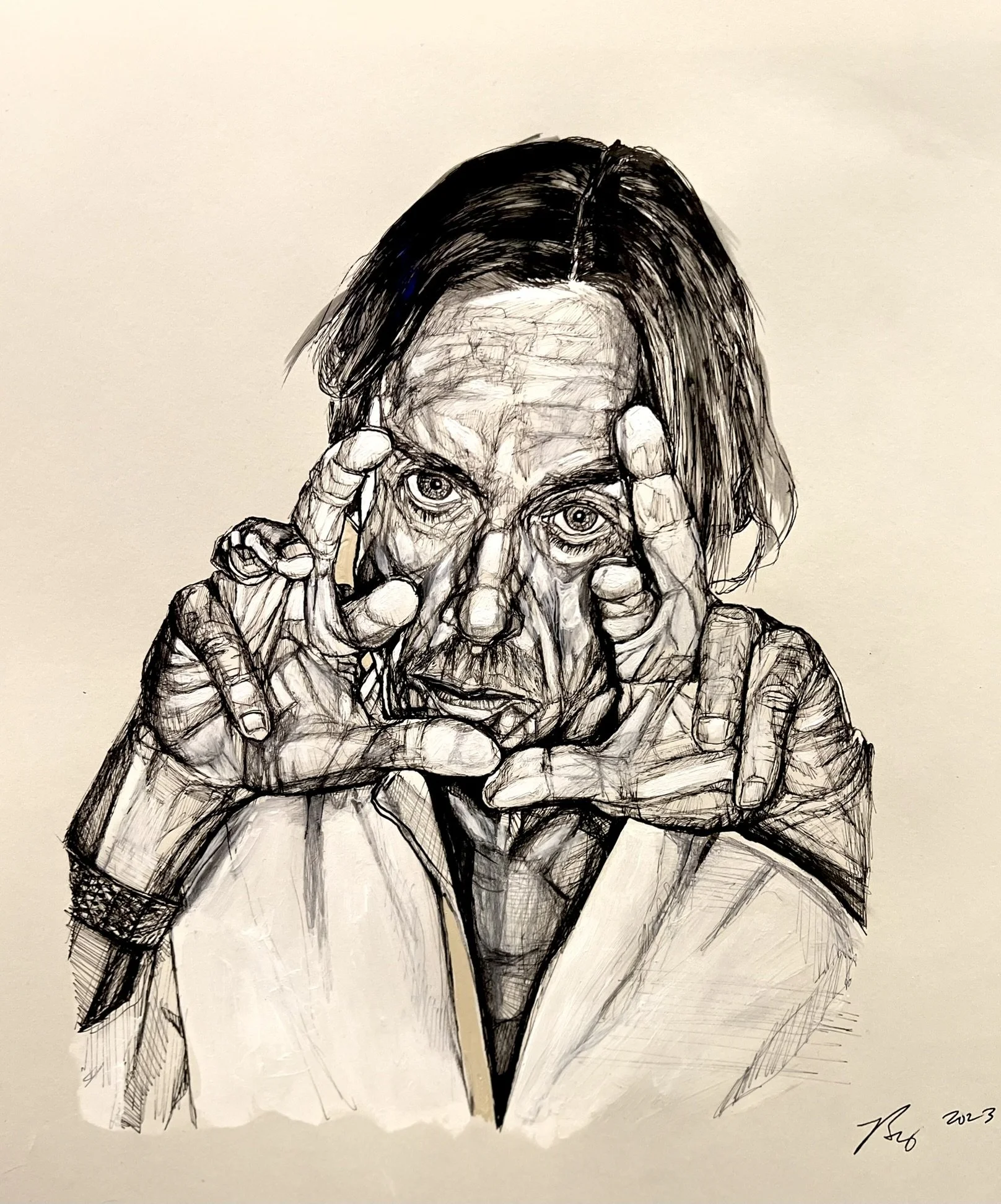 Iggy Pop; mixed media; 2023