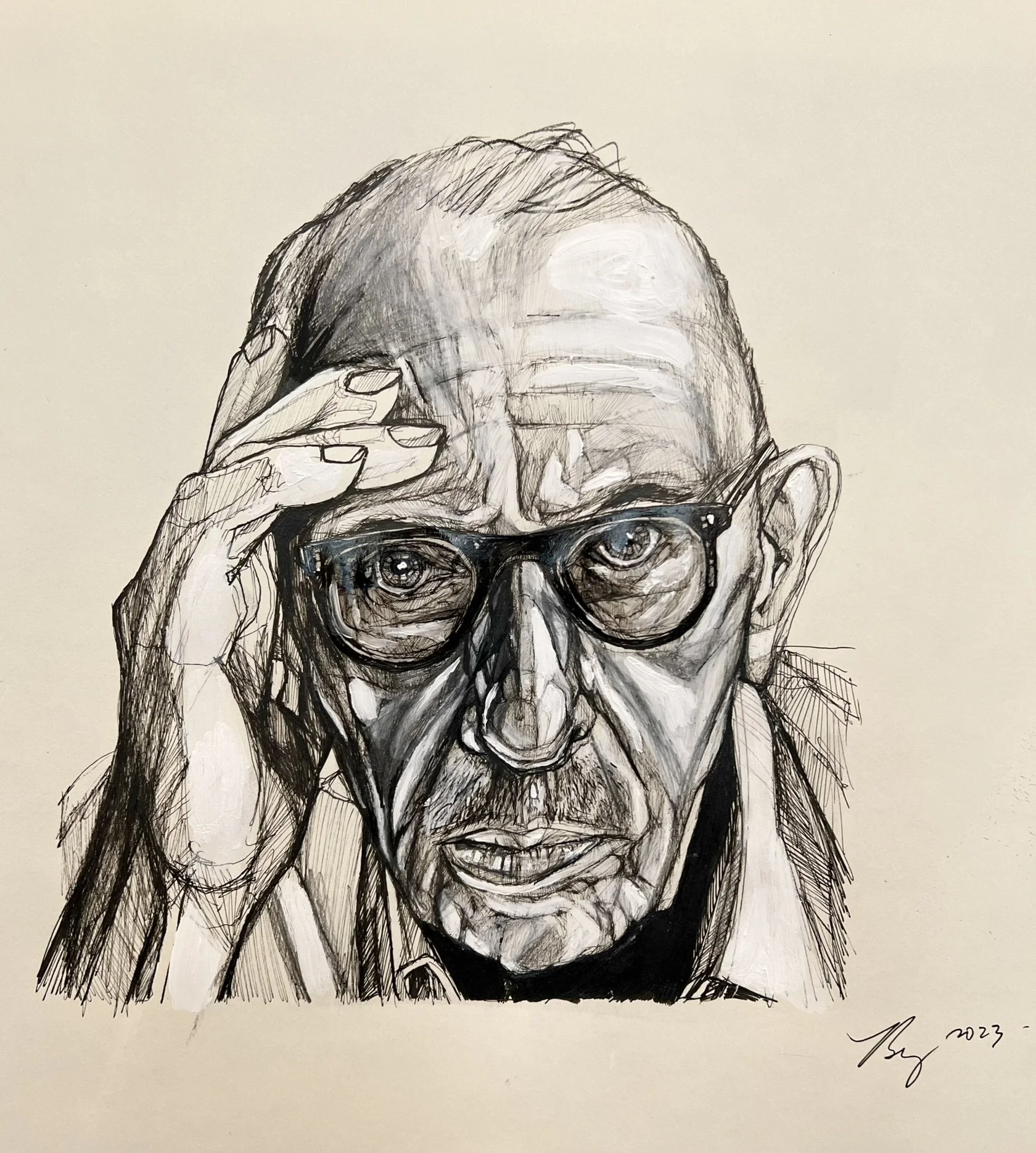 Igor Stravinsky; mixed media; 2023
