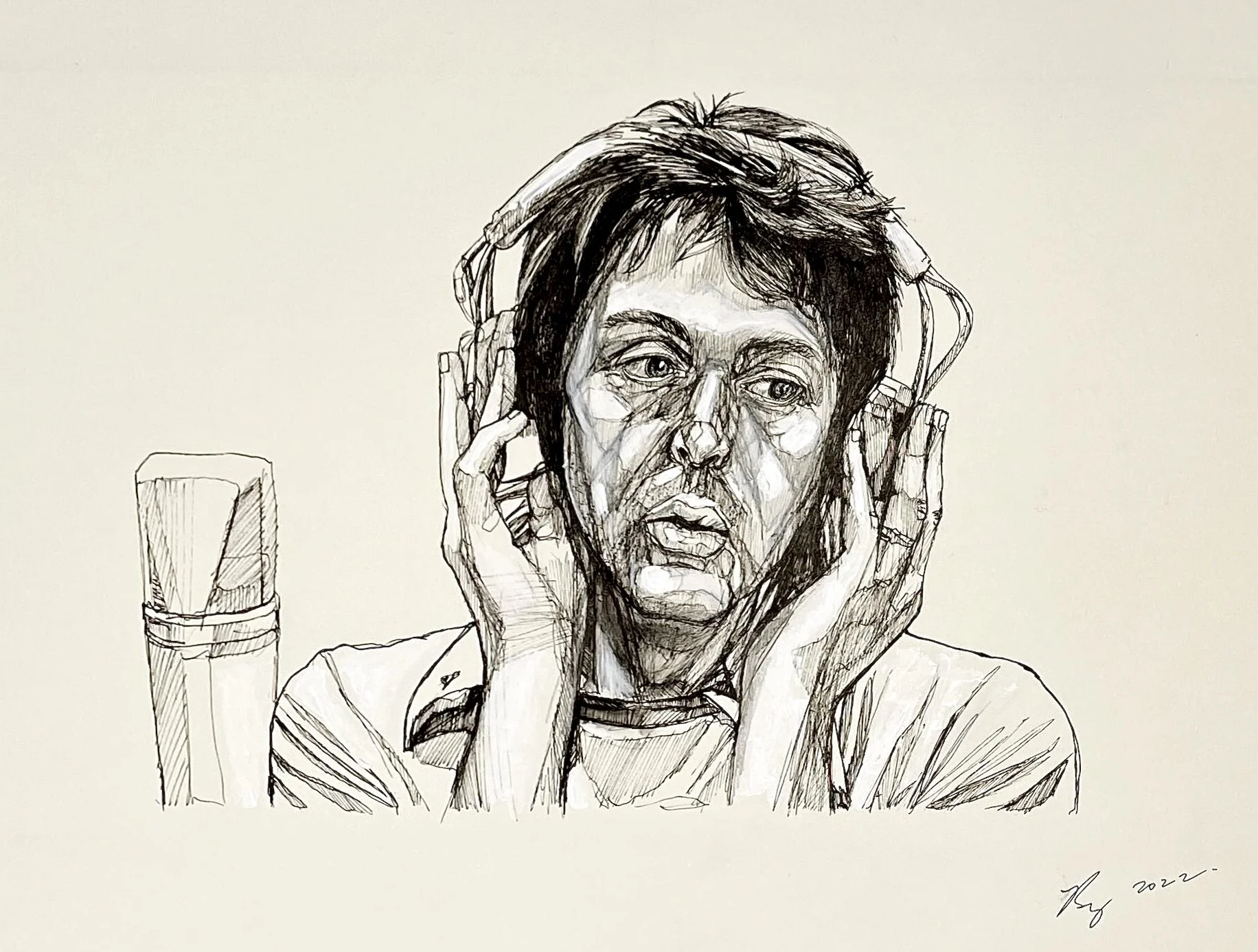 Paul McCartney; mixed media; 2023