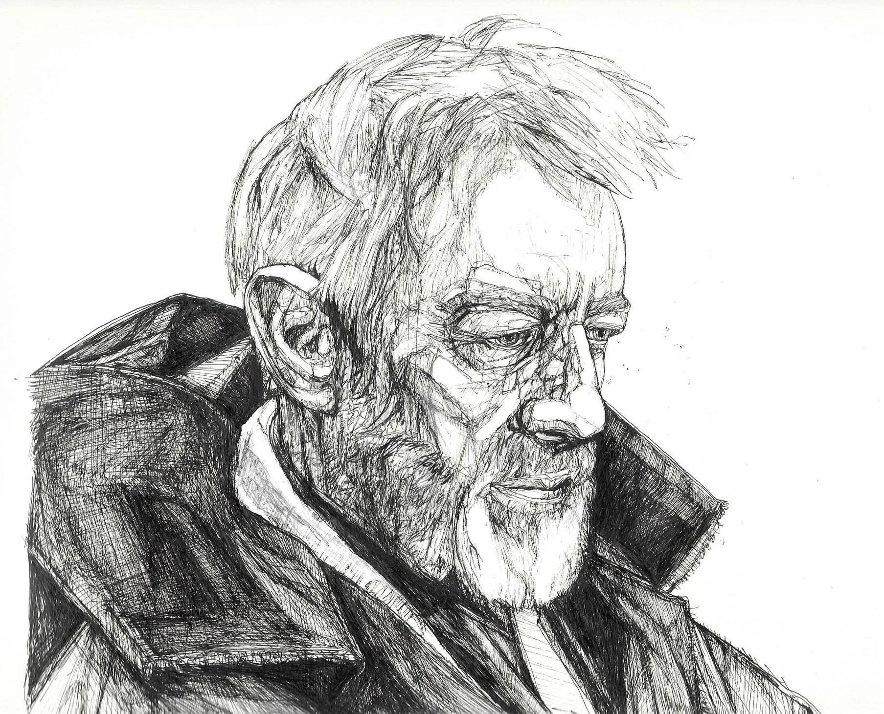 Obi-Wan Kenobi; Ink on paper; 2020